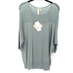 Aventura Sweater Womens XL Green Surf Aiden Open Knit Organic Cotton Lightweight